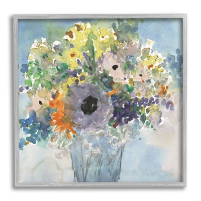 Az-408, aquarelle de bouquets bleus encadrée par Samuel Dixon