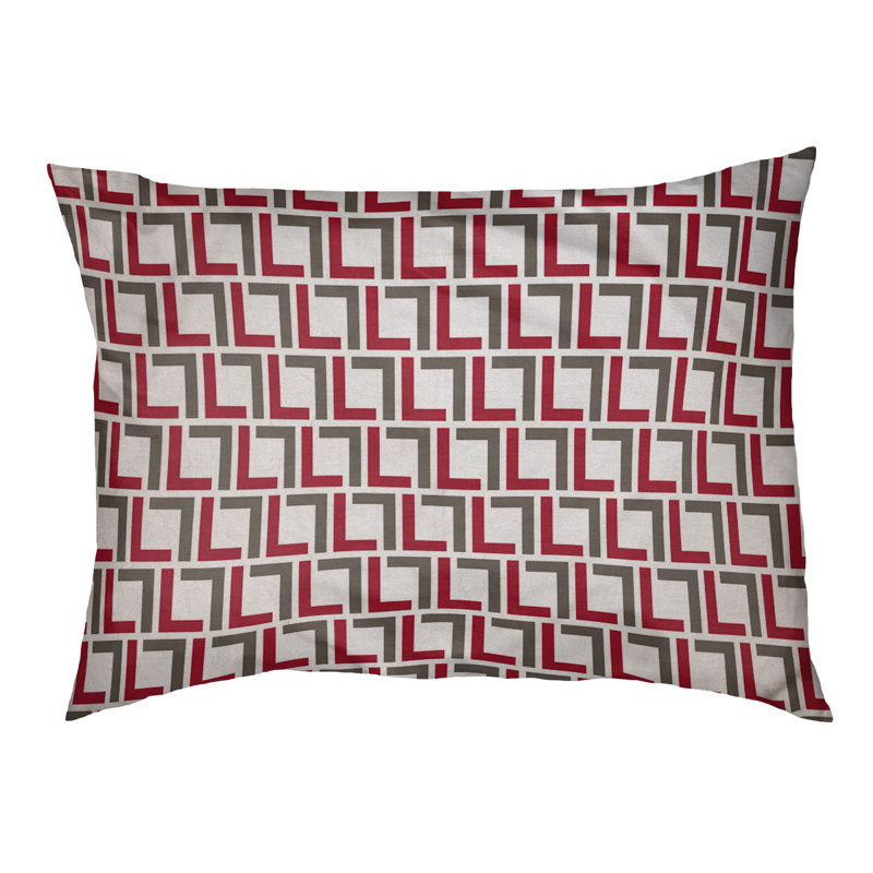 Coussin d'extérieur pour chien Tuileries, Très grand (l 40 po x P 50 po x H 6 po), Blanc / rouge / étain