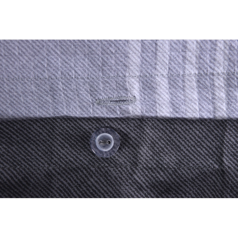 Ismail Cotton Chequered Duvet Cover Set with Pillowcases Included, Super King - 2 Standard Pillowcases, Grey