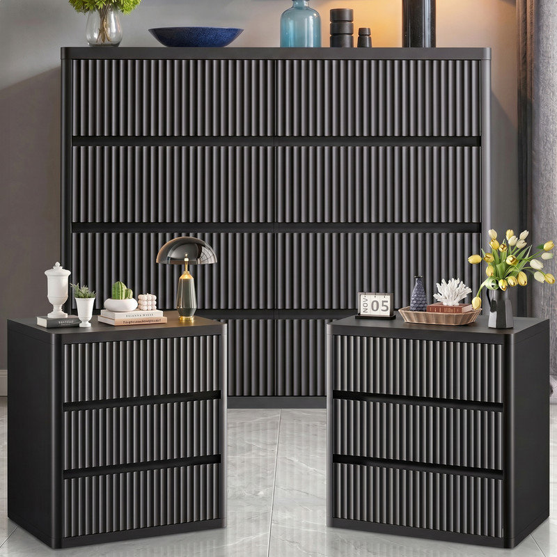 Ensemble de chambre à coucher 3 pièces, Black