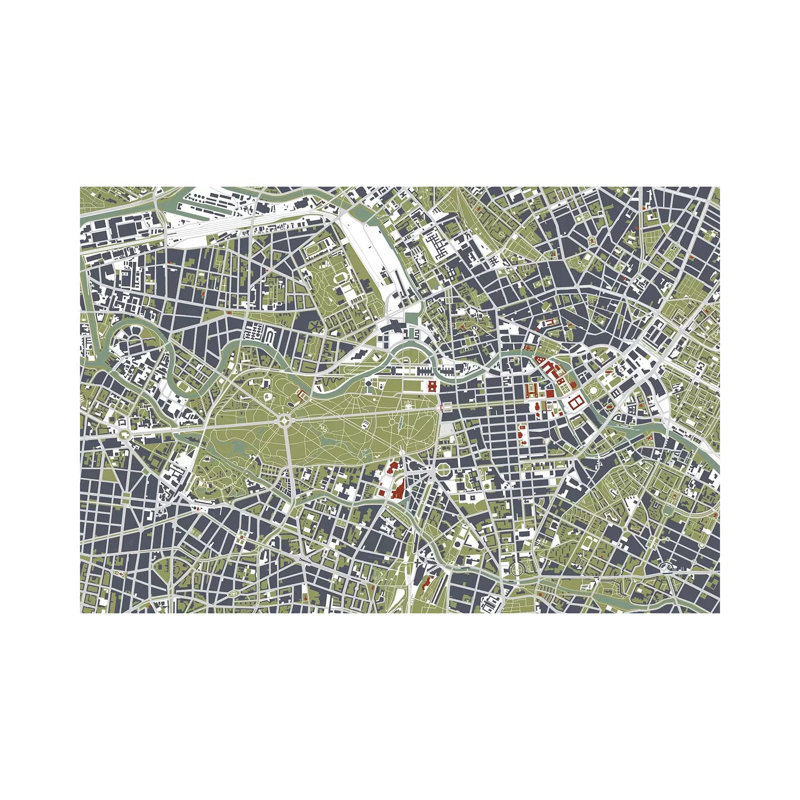 Berlin Engraving by Planos Urbanos - Wrapped Canvas Print, 101.6 cm H x 66.04 cm W
