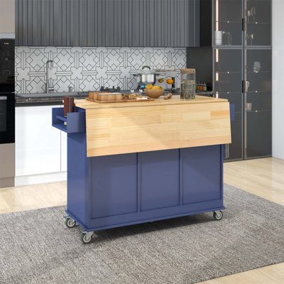 Cyniah Solid Wood Top Kitchen Island