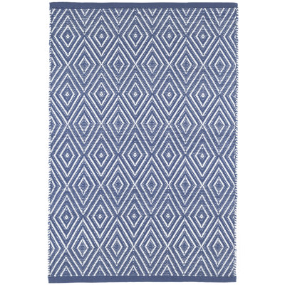 Diamond Denim/White Handwoven Indoor/Outdoor Rug
