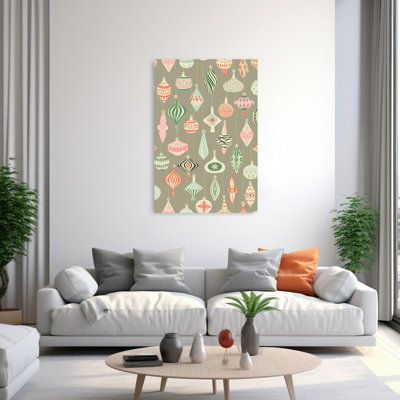 Mid-Century, décorations de Noël colorées, moderne et ludique, art mural d'hiver