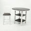 5 salle à manger avec table et chaises à hauteur de comptoir, rangement moderne, blanc antique et gris, pour la décoration de la pièce 5, rangement magnifique