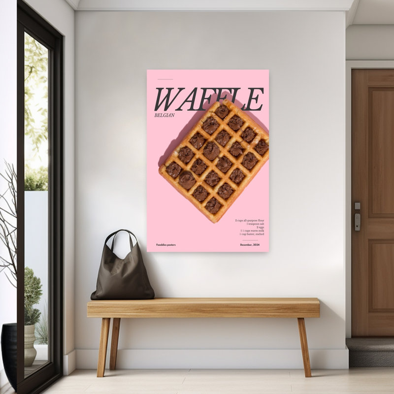 Art mural contemporain Sweet Sweet Waffle, H 60 po x l 40 po
