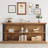 63"  Brown Console Table, 3-Tier Industrial Entryway Table with Storage Shelves, X-Frame Metal Support, Sofa Table for Living Room, Hallway and Foyer-198609608