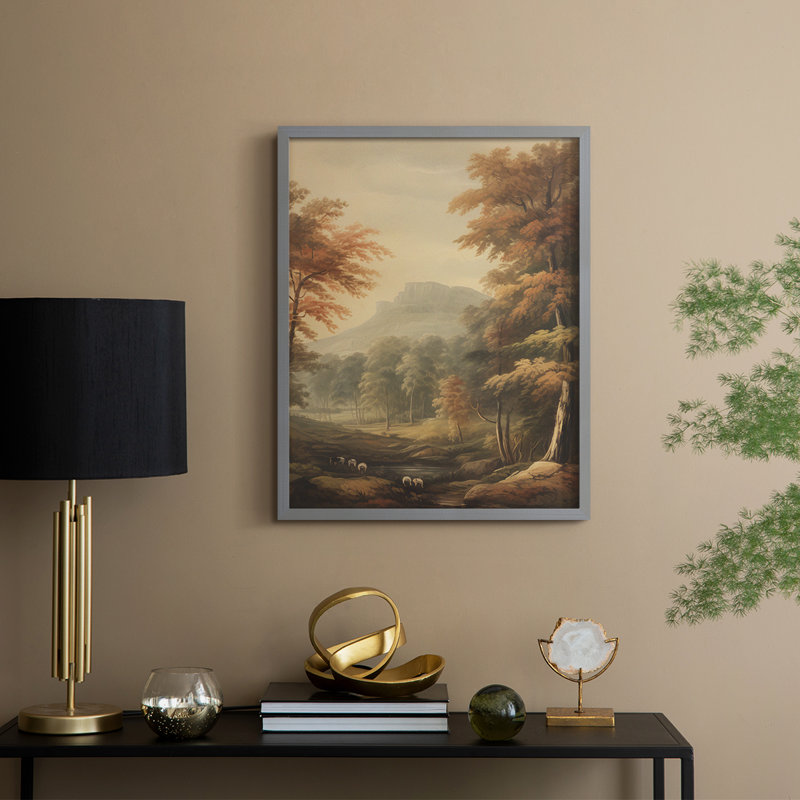" Vintage Landscape XXV ", Gray, 15" H x 12" W