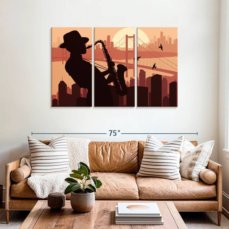 Abarca Sax Player Silhouette, 36" H x 57" W