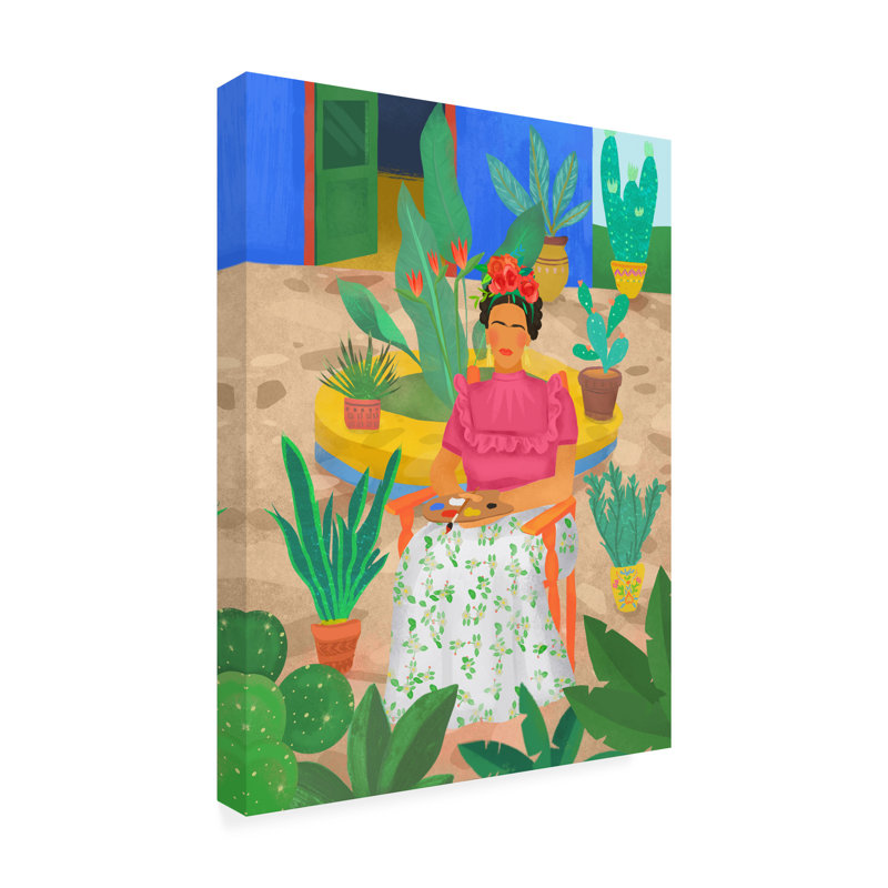 Frida sur toile par Petra Lizde, reproduction, H 32 po x l 24 po x P 2 po