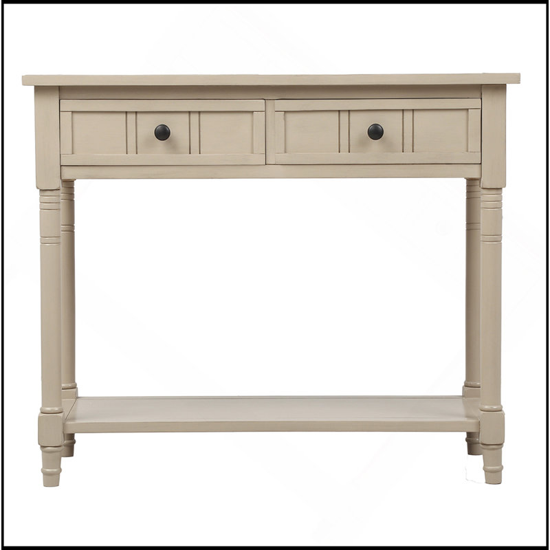 Console Daisy Series avec deux tiroirs et une tablette inférieure (gris rétro), Gris antique