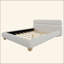 Lit contemporain tapissier à profil bas avec tissu en molleton Teddy et pieds ronds massifs, conception élégante en forme de courbe pour la chambre à coucher