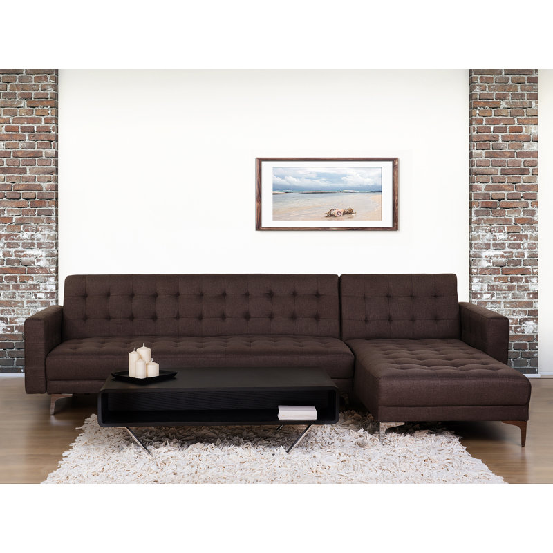 Petrolia 4 Seater Sofa Bed, Dark Brown
