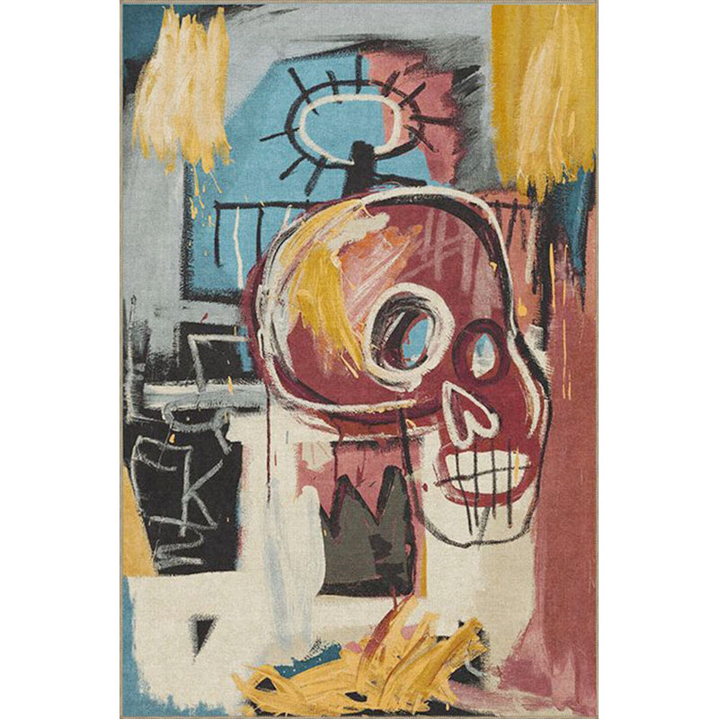 Tapis décoratif multicolore Skull, Tapis de couloir 4 pi 11 po x 9 pi 10 po inclus
