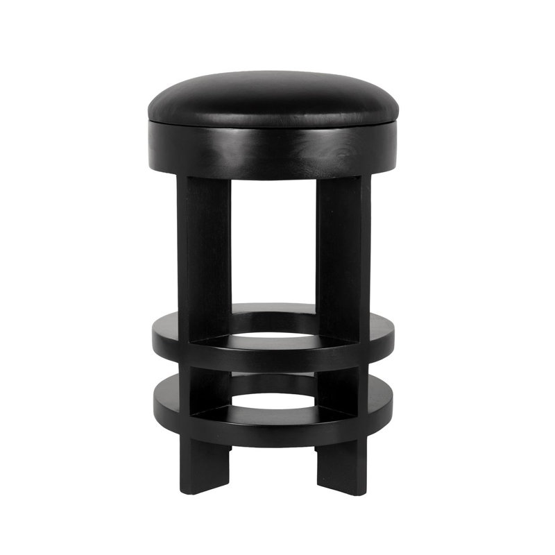 Berlin Swivel Upholstered Bar Stool with Solid Wood Frame, Counter Stool