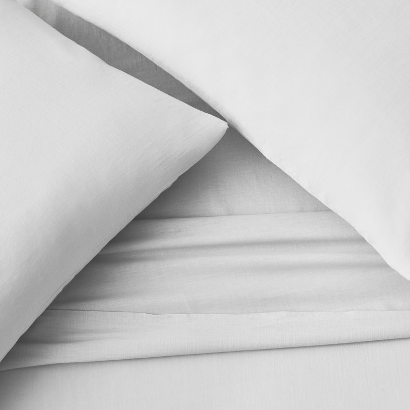 100% Cotton Percale Sheet Set, White, Super King Sheet Set + Fitted Sheet + 2 Pillowcase