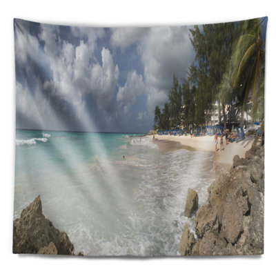 Tapisserie blanc de mer seascape barbade island