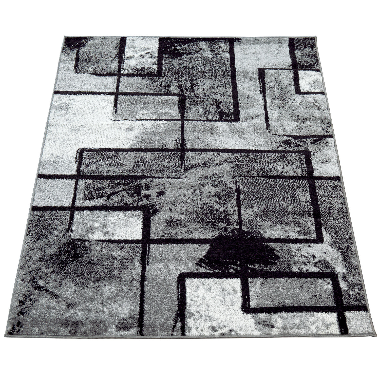 Kerttu Gray Black Area Rug