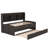 Twin Size Wooden Captain Bed With Built-In Bookshelves, Three Storage Drawers, Trundle In Antique Gray Bookcase Headboard, Large And-1697283719-1697283718