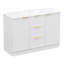 Meuble-lavabo simple blanc moderne de 48 po avec étagères réglables et charnières à fermeture en douceur