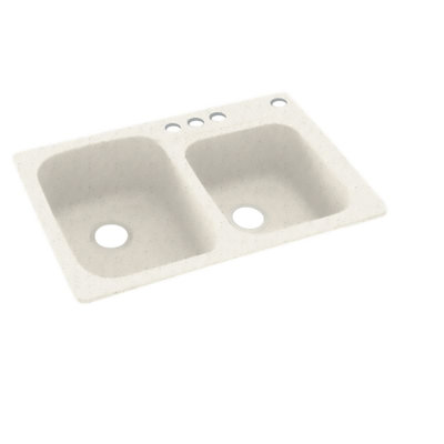 Évier de cuisine à double cuve à montage double L 33 po x l 22 po