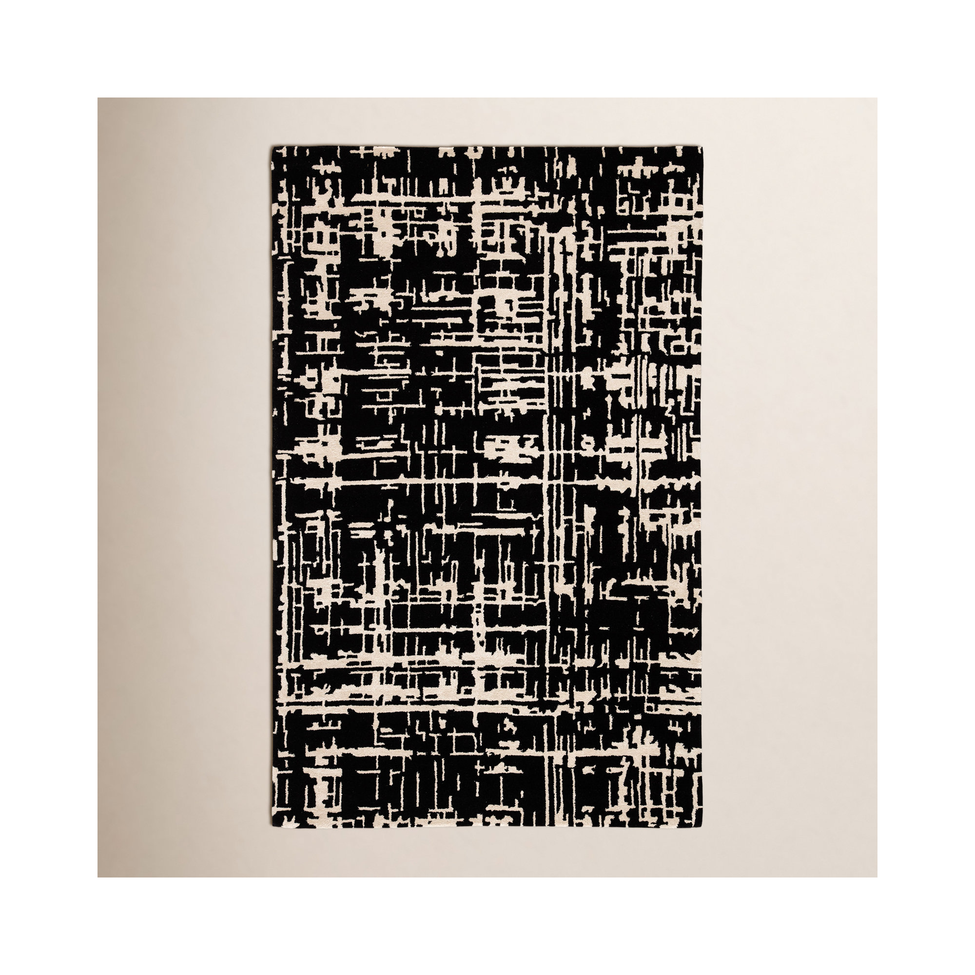 Brannon Hand Tufted Black Rug, Rectangle 5' x 8'