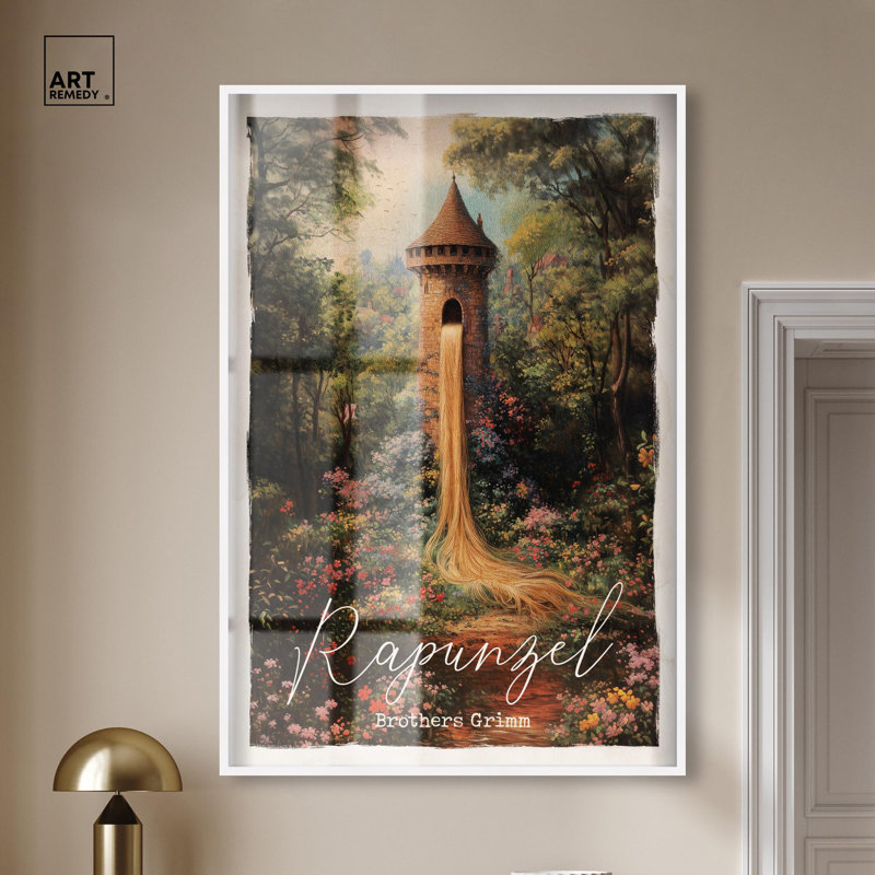 «Raiponce Classic Shadowbox Print» par Art Remedy, H 55 po x l 37 po, Blanc