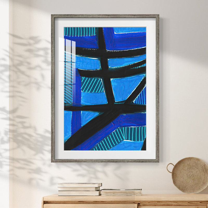 «Invveded Blue», reproduction encadrée, Vieilli, H 25,5 po x l 17,5 po