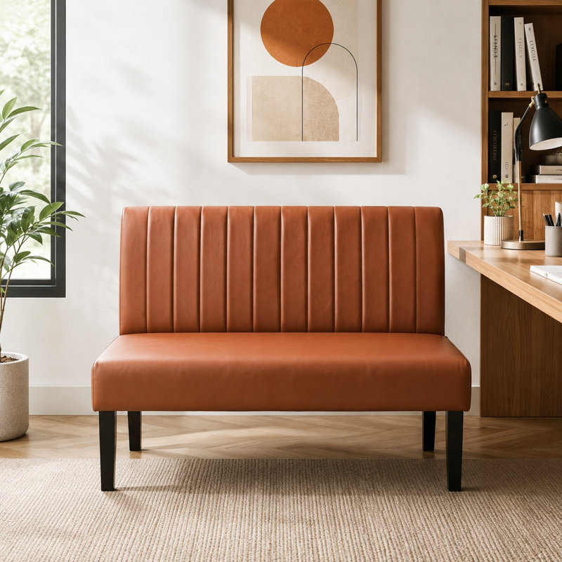 Banc de 39 po en similicuir moderne