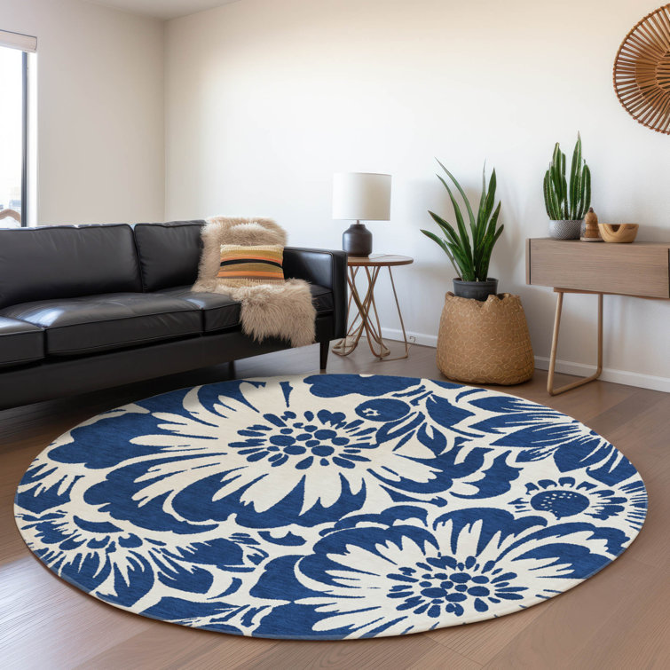 Premium Machine Washable Cerrito AMF551 Navy Rug
