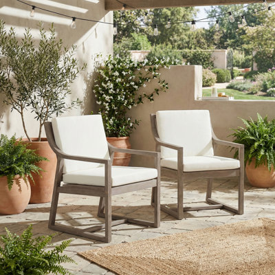 Ensemble de chaises d'extérieur Ensemble de chaises pour l'extérieur, jardin, bois brun noir et coussin beige