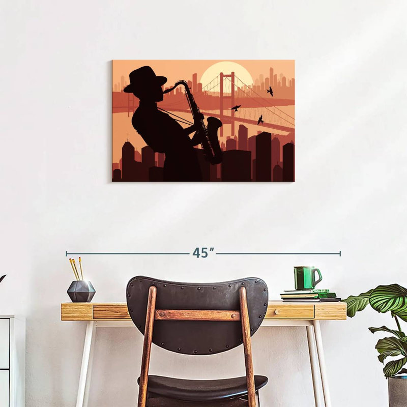 Abarca Sax Player Silhouette, 20" H x 30" W