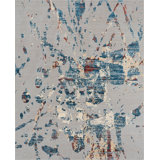 Lydian Abstract Area Rug in Grey