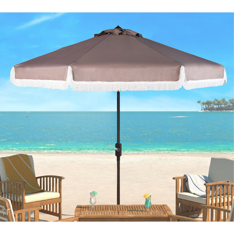 Outdoor Argentina Beach Parasol, Grey/White
