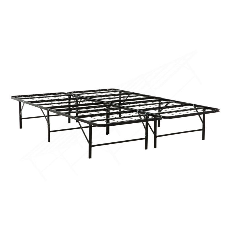 Metal Mattress Foundation Bed Frame, King Size Bed Base, Bedroom Furniture, Black, King