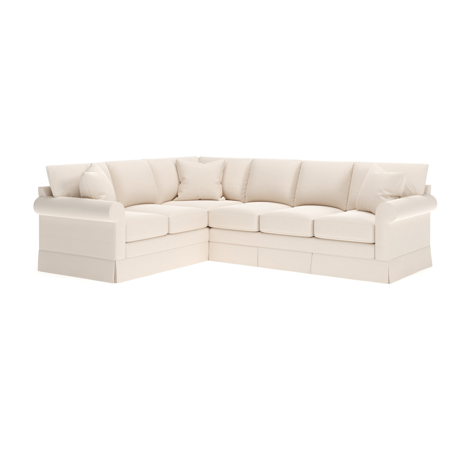 Friedman Sectional, Left Hand Facing, Conversation Ivory Basketweave