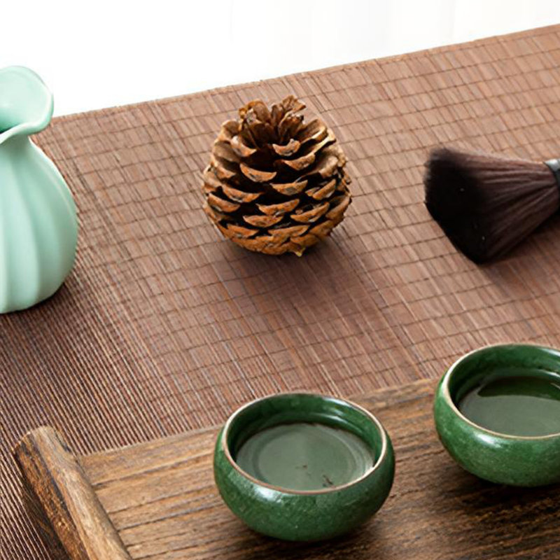 Copper Wood Tea Art Ancient Cup Holder | Zen Tea Set Storage | Oriental Aesthetic Tea Banquet Decoration