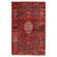Tapis rouge en laine unique 4 pi 3 po x 6 pi 9 po Anadol