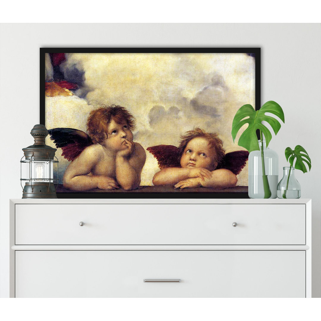 Gerahmter Grafikdruck Sistine Madonna Two Angels von Raphael