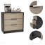 Commode 3 tiroirs, plateau supérieur - noir / pin-1701372429