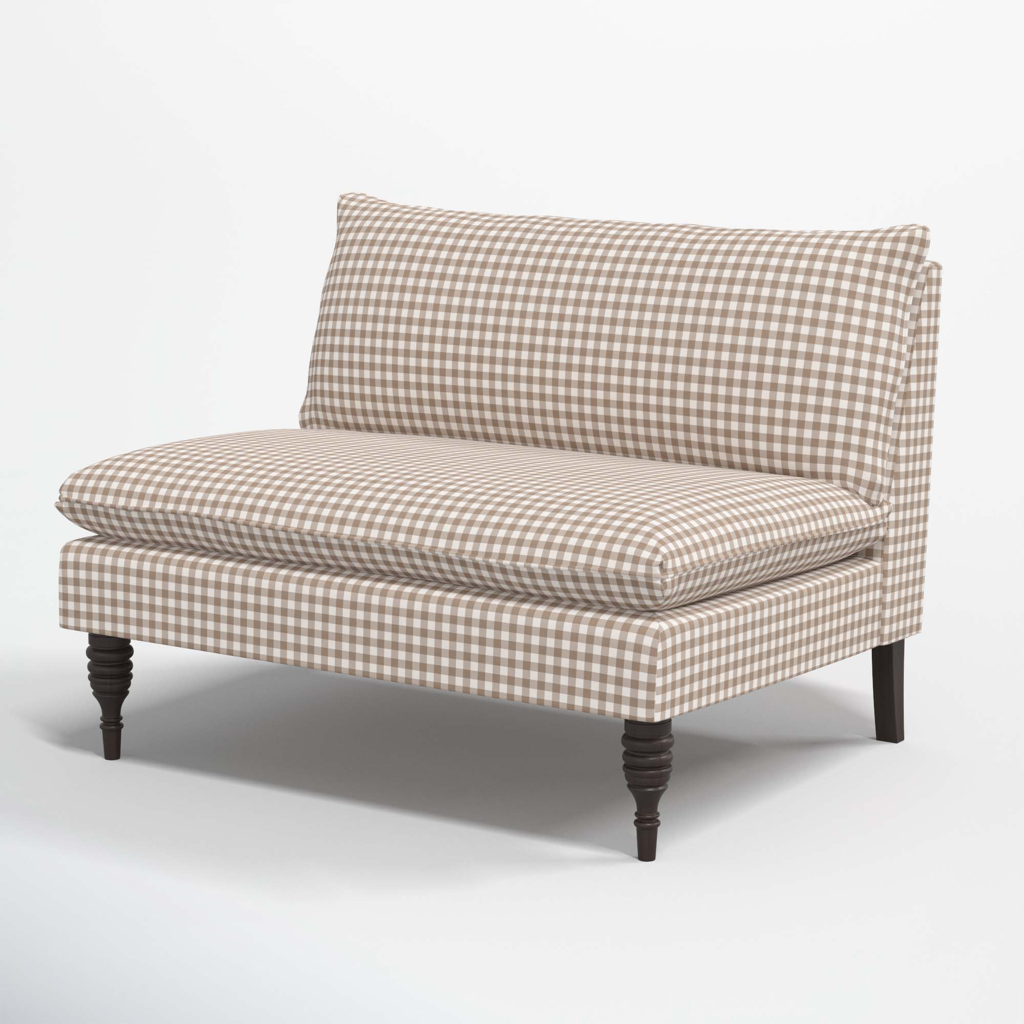 Cecelia 47'' Upholstered Loveseat, Classic Gingham Tan