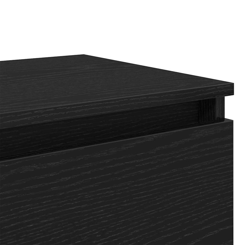40cm W Manufactured Wood Bedside Table, Black Oak