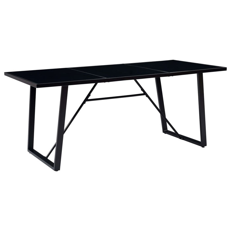 Wingo Dining Table, H100 x W200 x D75cm, Black