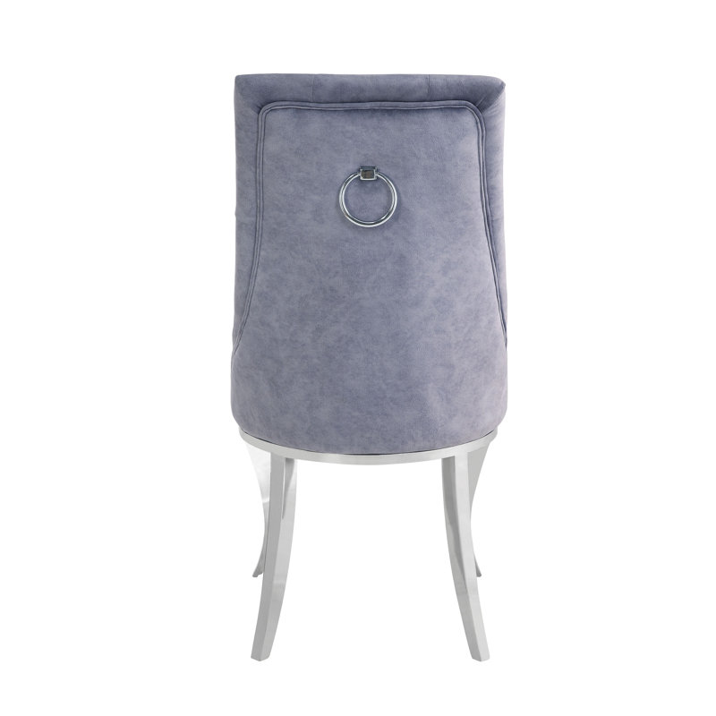 Chaise d'appoint capitonnée Dominik, gris