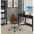 Backman Upholstered Adjustable Home Office Desk Chair Brown-696646620
