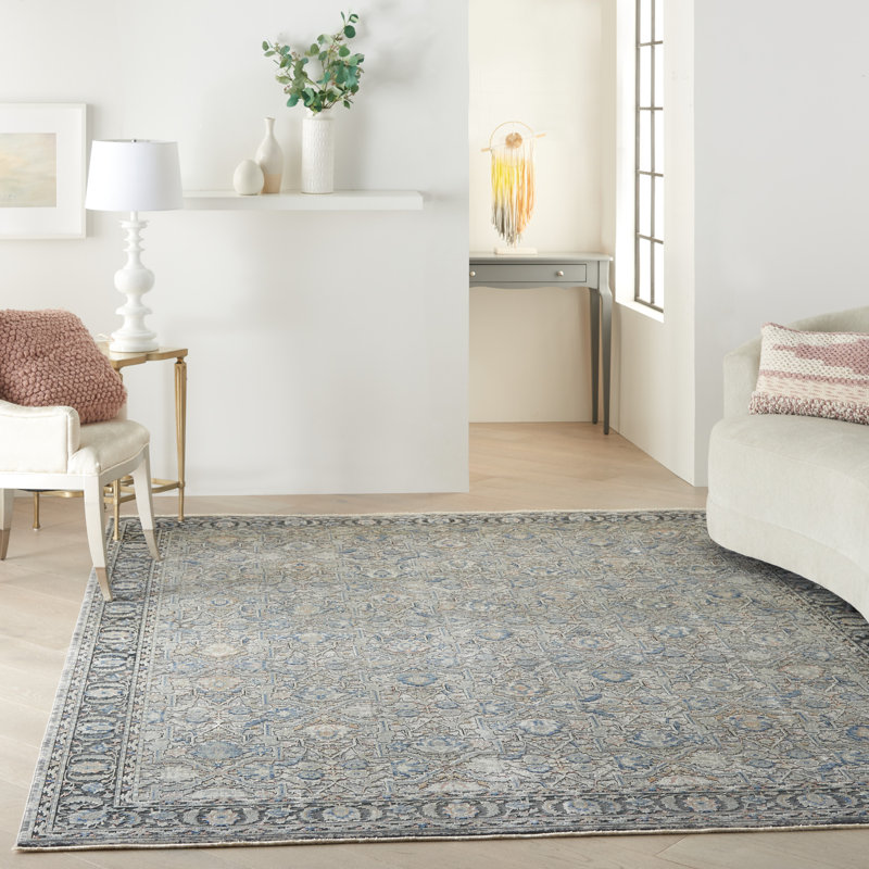 Tapis oriental gris / noir Halle, Rectangle 8 pi 6 po x 11 pi 6 po