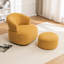 Chaise pivotante rembourrée en polyester avec repose-pieds-561283673