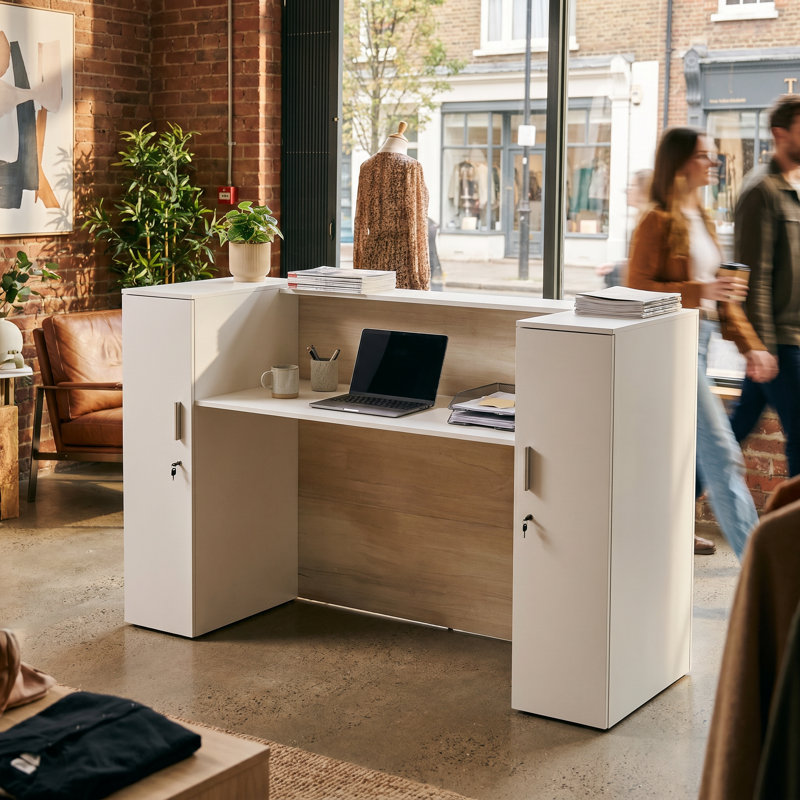 Bureau de réception rectangulaire en stratifié Gradon