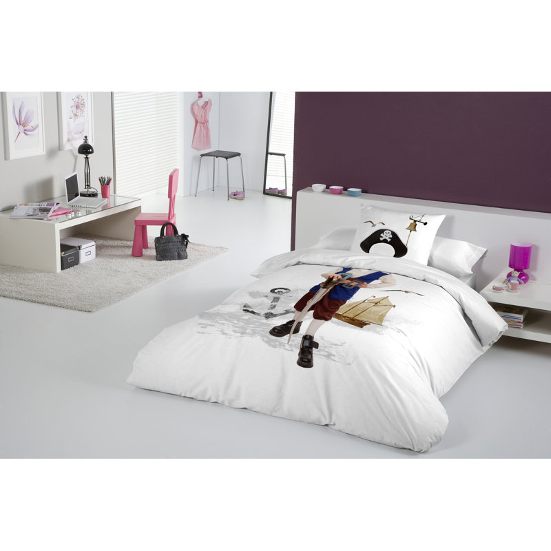 Ensemble de housse de couette pour lit simple 2 pièces pirate 