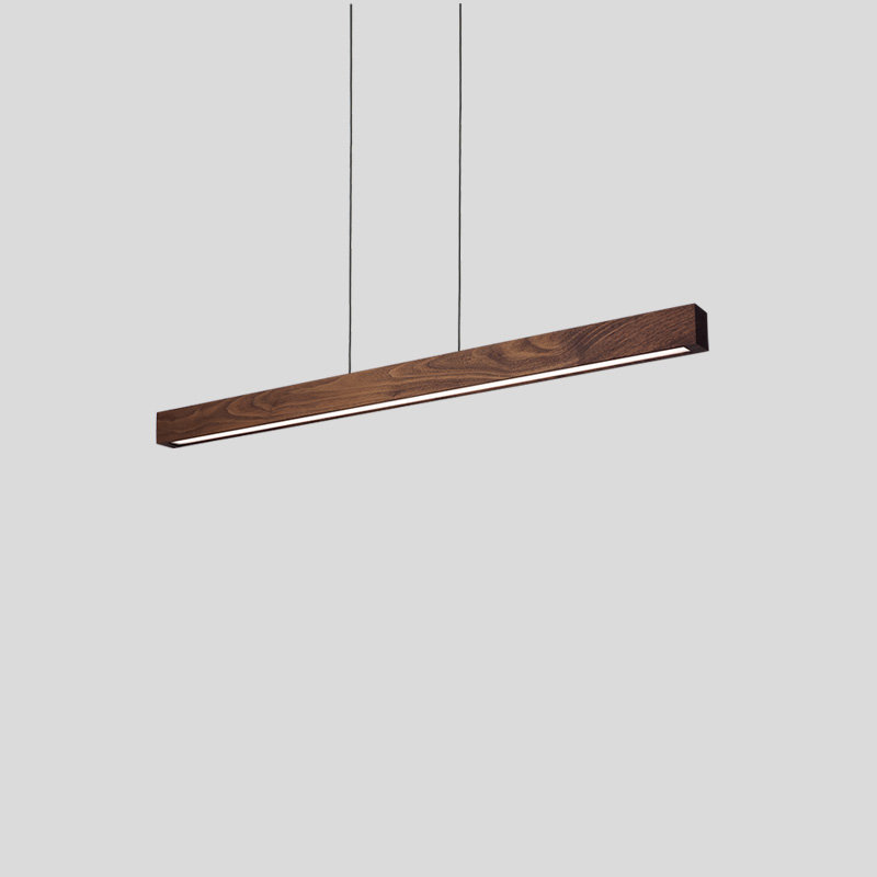 Una 3 - Light LED Kitchen Island Pendant - Uplight and Downlight, 2.75" H x 48" W x 2" D, Walnut, 3000K